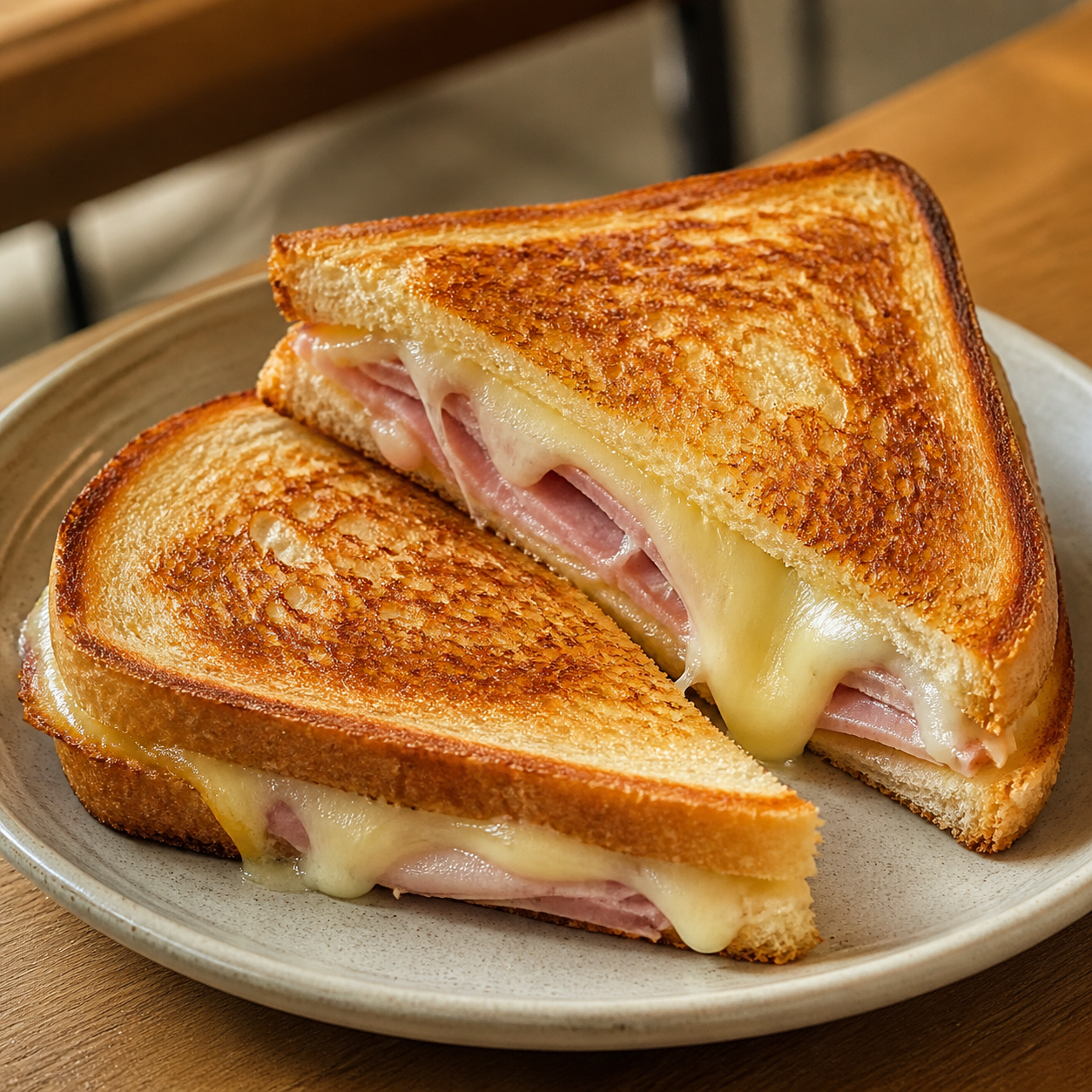 Ham and cheese toasted sandwich